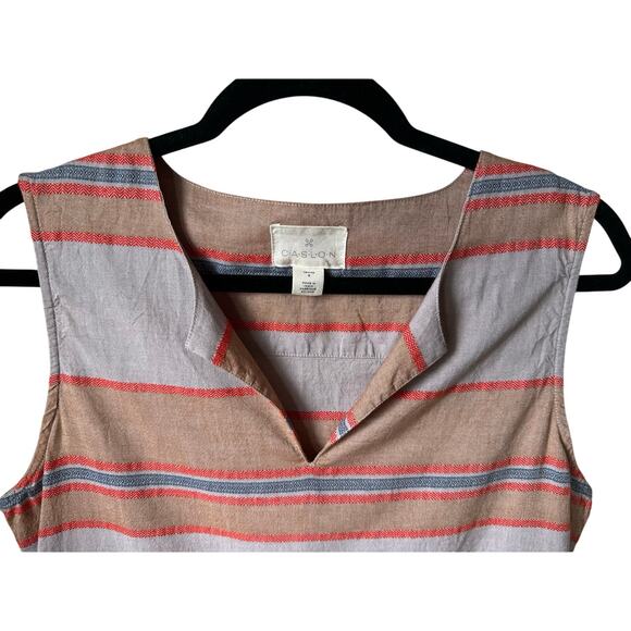 Caslon Women's Linen Blend Sleeveless Dress Size PS ResortReady Casual BohoChic - Picture 2 of 4